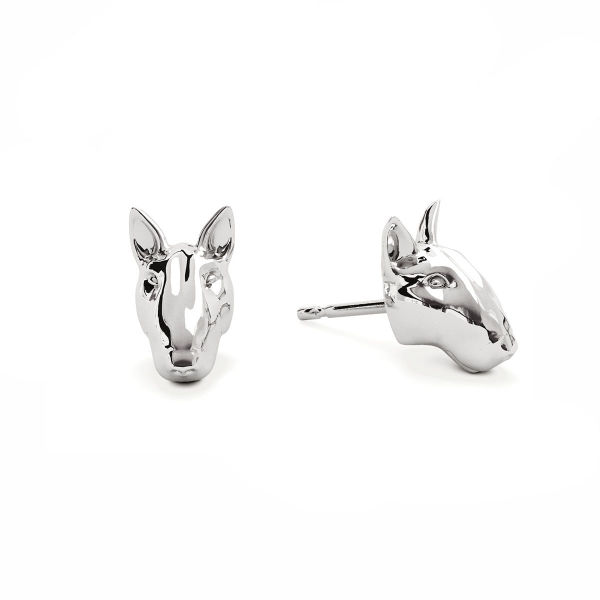 A pair of Bull Terrier Stud Earrings in Sterling Silver